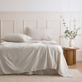 Natural-Cotton-Flannelette-Sheet-Set-by-Essentials on sale