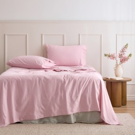 Blush-Pink-Cotton-Flannelette-Sheet-Set-by-Essentials on sale