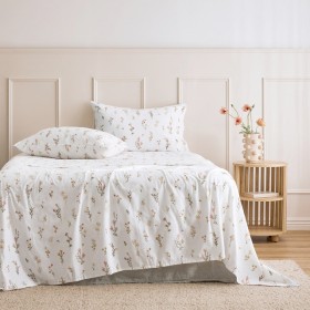 Floral-Stems-Cotton-Flannelette-Sheet-Set-by-Habitat on sale