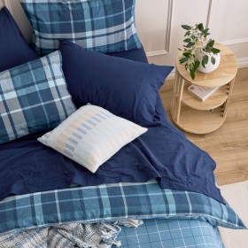 Finlay-Blue-Check-Flannelette-Reversible-Quilt-Cover-Set-by-Habitat on sale