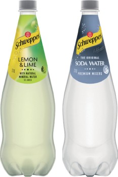 Schweppes+Mixers%2C+Soft+Drink+or+Mineral+Water+Natural+Water+1.1+Litre+Selected+Varieties
