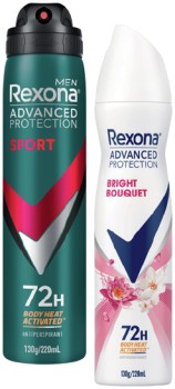 Rexona+Advanced+Protection+Antiperspirant+Spray+220mL+Selected+Varieties