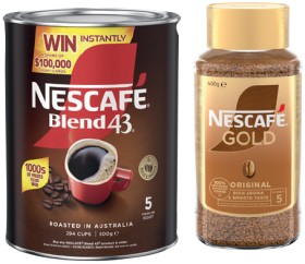 Nescaf%26eacute%3B+Blend+43+Instant+Coffee+500g+or+Gold+Original+400g+Selected+Varieties