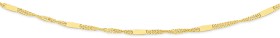 9ct+Gold+50cm+Solid+Diamond-Cut+Mirror+Singapore+Chain
