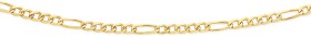 9ct+Gold+50cm+Solid+Figaro+Chain