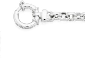 Sterling+Silver+19cm+Oval+Belcher+With+Bolt+Clip+Bracelet