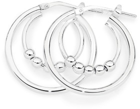 Sterling-Silver-Italian-Made-5-Ball-Hoops on sale