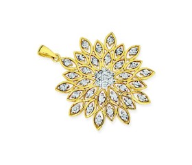 9ct-Gold-Diamond-Fancy-Flower-Pendant on sale