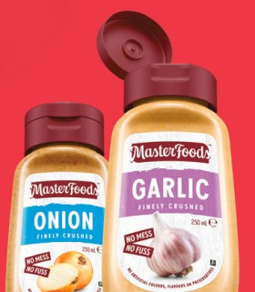 NEW-Masterfoods-Finely-Crushed-Garlic-280g-Ginger-or-Chopped-Onion-270g-Squeeze-Bottle on sale