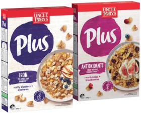 Uncle+Tobys+Plus+Cereal+620%E2%80%91705g+Selected+Varieties