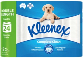 Kleenex+Complete+Clean+Double+Length+Toilet+Tissue+12+Pack