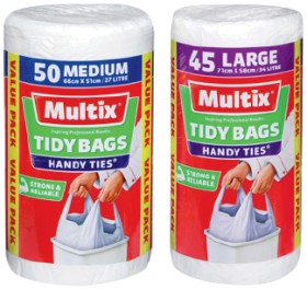 Multix+Handy+Ties+Tidy+Bags+Medium+50+Pack+or+Large+45+Pack