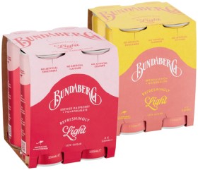 NEW+Bundaberg+Refreshingly+Light+Brewed+4x250mL+Selected+Varieties