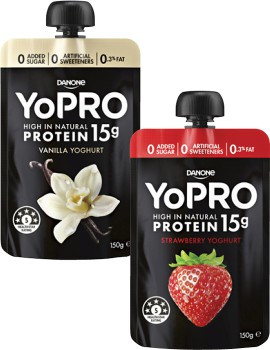 Danone-YoPro-Protein-Yoghurt-Pouch-150g on sale