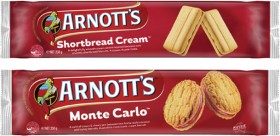 Arnotts-Monte-Carlo-or-Shortbread-Cream-Biscuits-250g on sale