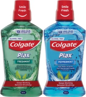 Colgate+Plax+Fresh+Mint+or+Peppermint+Mouthwash+500mL
