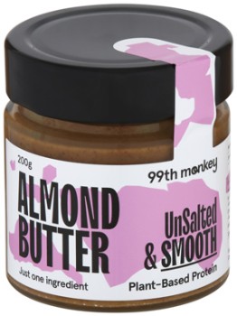 99th+Monkey+Unsalted+%26amp%3B+Smooth+Almond+Butter+200g