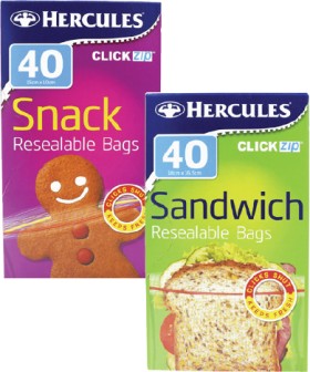 Hercules+ClickZip+Resealable+Sandwich+or+Snack+Bags+40+Pack