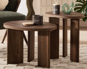 Set+of+2+Walnut+Side+Table