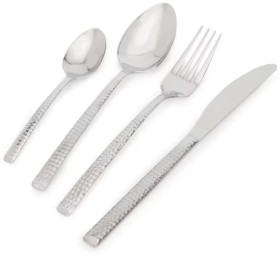 16+Piece+Hammered+Cutlery+Set