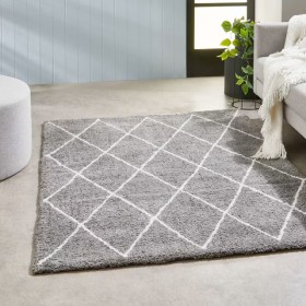Trellis+Shag+Rug+-+Grey%2C+Medium+-+180cm+x+133cm