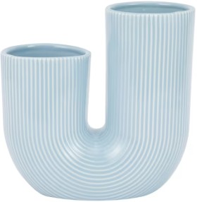 U+Shape+Blue+Vase