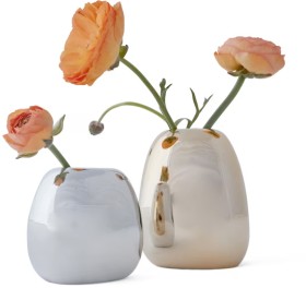 2+Pack+Decor+Bud+Vases+-+Gold+Tone+and+Silver+Tone