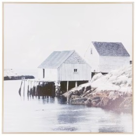 Winter-Coast-House-Framed-Canvas on sale