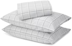 Check-Flannelette-Sheet-Set-Queen-Bed-Grey on sale