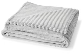 Plush+Ribbed+Blanket+-+Double%2FQueen+Bed%2C+Grey
