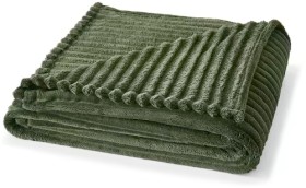 Plush+Ribbed+Blanket+-+Double%2FQueen+Bed%2C+Forest