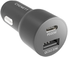 Cygnett-CarPower-20W-USB-C-USB-A-Dual-Car-Charger on sale