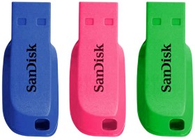 SanDisk-32GB-Cruzer-Blade-USB-Flash-Drive-3-Pack-Bright on sale