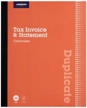 JBurrows-Carbonless-Duplicate-Tax-InvoiceStatement-Book on sale