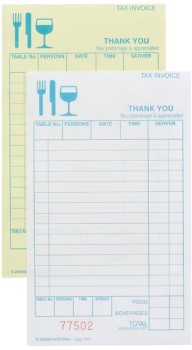 Zions-Carbonless-Duplicate-Restaurant-Docket-Book on sale