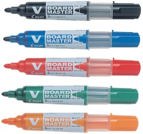 Pilot+V+Board+Master+Whiteboard+Marker+Bullet+Assorted+5+Pack