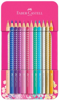 Faber-Castell-Colour-Pencil-Tin-Sparkle-12-Pack on sale