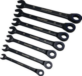 NEW-ToolPRO-7-Pce-90t-Black-Ratchet-Spanner-Set on sale