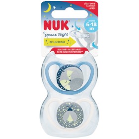NUK+Space+Night+Soother+6-18+Months+Assorted+Pk+2