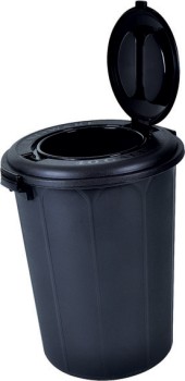 130-Litre-Outdoor-Bin-Black-with-Double-Lid on sale