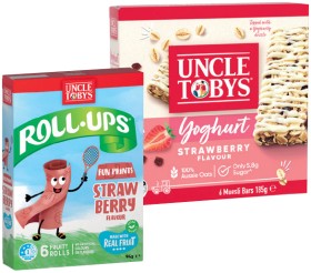 Uncle+Tobys+Muesli+Bars+5%E2%80%916+Pack+or+Roll%E2%80%91Ups+6+Pack+Selected+Varieties