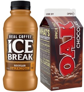 Oak+Flavoured+Milk+600mL+or+Ice+Break+Real+Coffee+500mL+Selected+Varieties