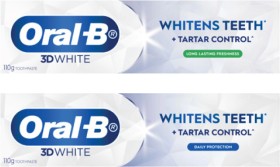 Oral+B+3D+White+2+In+1+Whitening+Enamel+or+Long+Lasting+Toothpaste+110g