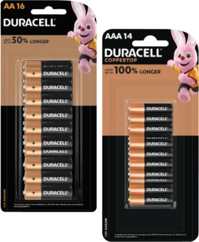 Duracell+Coppertop+Batteries+AA+16+Pack+or+AAA+14+Pack