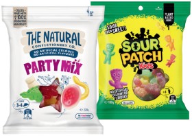 The-Natural-Confectionery-Co-130230g-Sour-Patch-Kids-Bag-190g-or-Pascall-Lollies-150300g-Selected-Varieties on sale