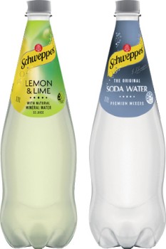 Schweppes+Natural+Mineral+Water%2C+Mixers+or+Soft+Drink+1.1+Litre+Selected+Varieties