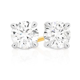 Alora-14ct-Yellow-Gold-1-Carat-TW-Lab-Grown-Diamond-4-Claw-Stud-Earrings on sale
