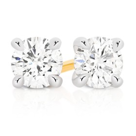 Alora-14ct-Yellow-Gold-12-Carat-TW-Lab-Grown-Diamond-4-Claw-Stud-Earrings on sale