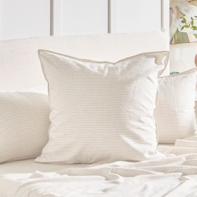 Striped+Linen+Cotton+European+Pillowcase+by+Habitat