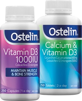 Ostelin-Vitamin-D3-1000IU-250-Capsules-or-Calcium-Vitamin-D3-250-Tablets on sale